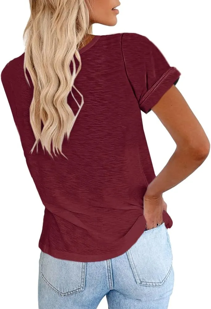 Cicy Bell Women's Short Sleeve Shirts Crewneck Loose Casual Summer Basic Tees Tops
