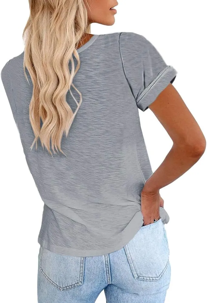 Cicy Bell Women's Short Sleeve Shirts Crewneck Loose Casual Summer Basic Tees Tops