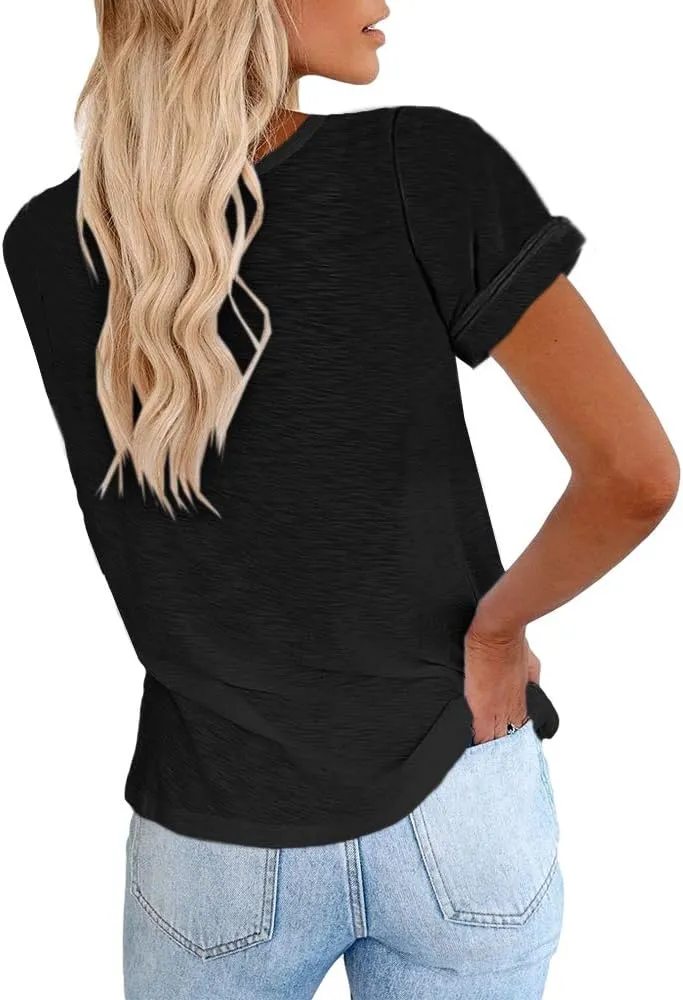 Cicy Bell Women's Short Sleeve Shirts Crewneck Loose Casual Summer Basic Tees Tops
