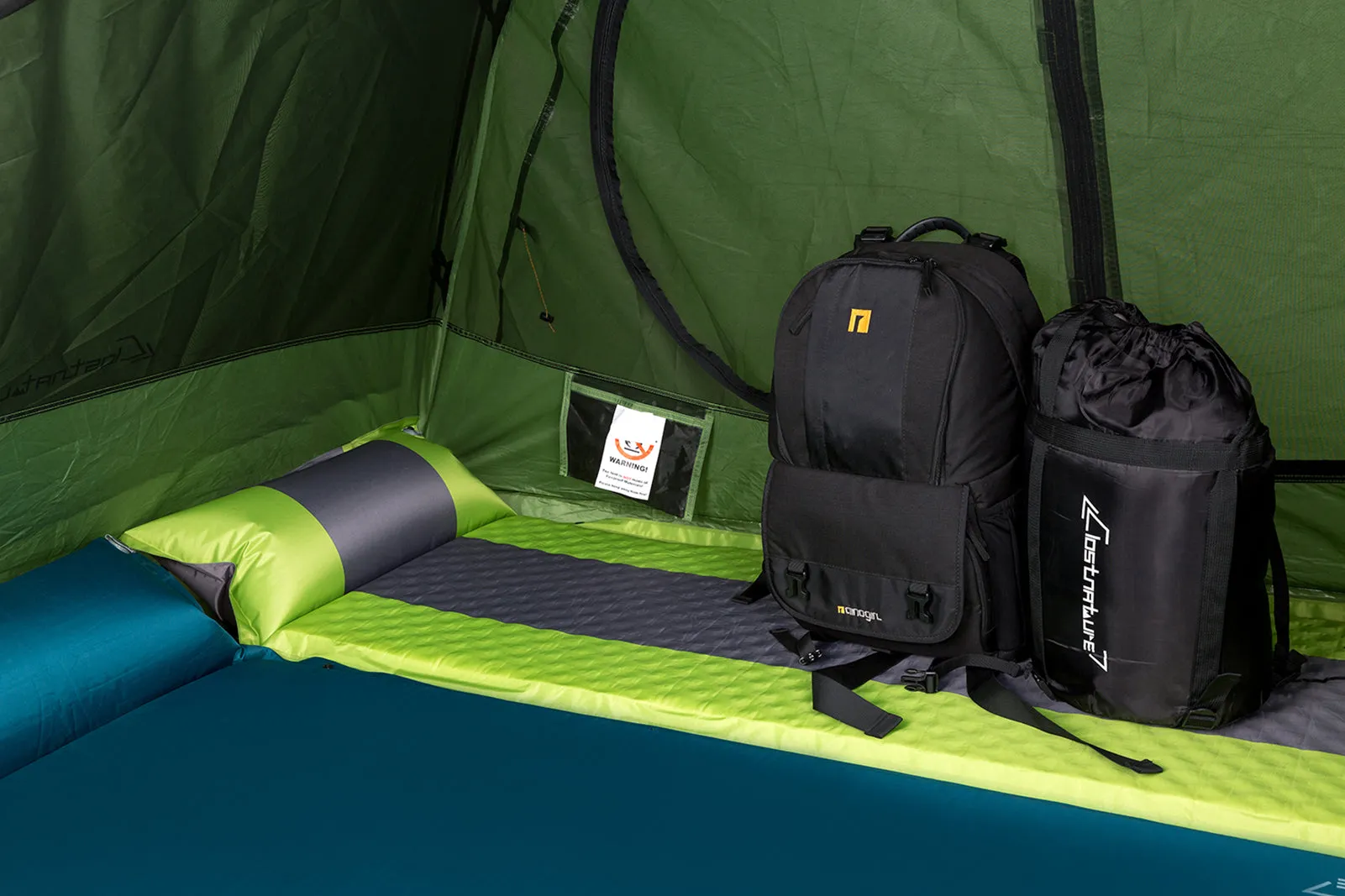 Clostnature Self Inflating Sleeping Pad for Camping - 1.5 inch/3.8cm Camping Pad, Lightweight Inflatable Sleeping Mat, Green