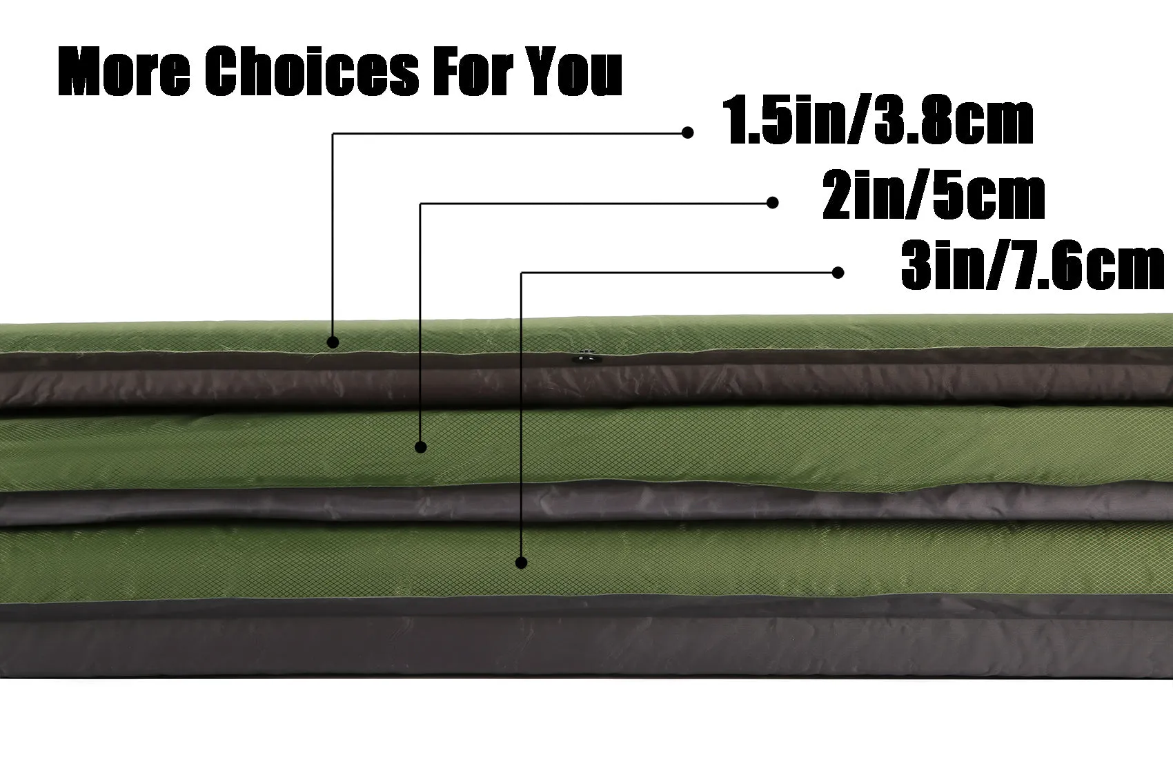 Clostnature Self Inflating Sleeping Pad for Camping - 1.5 inch/3.8cm Camping Pad, Lightweight Inflatable Sleeping Mat, Green
