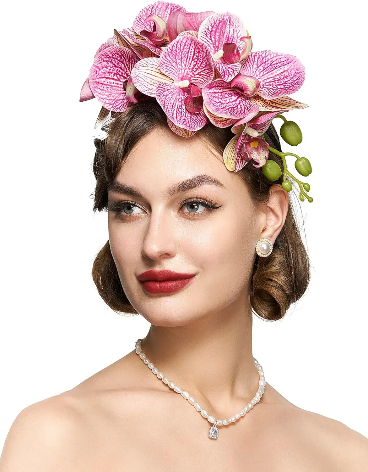 Coucoland Flower Hat Fascinators for Women - Fancy Tea Party Church Cocktail Derby Hats Floral Fascinator Headband