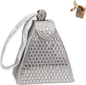 Crystal Pyramid Handbag,Crystal Handbag,Rhinestone Clutch Purses For Women,Elegant Evening Clutch Bag