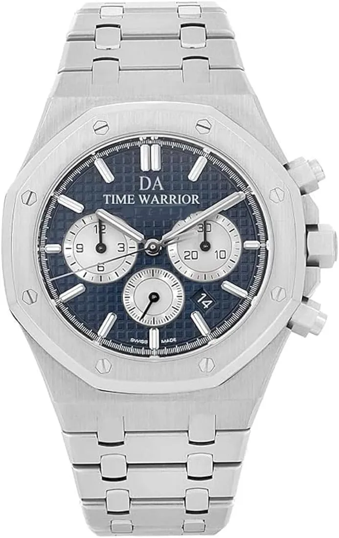 DA Royalty Watches Chronograph 316 Stainless Steel, Blue Dial, AP Style Men's Watch.