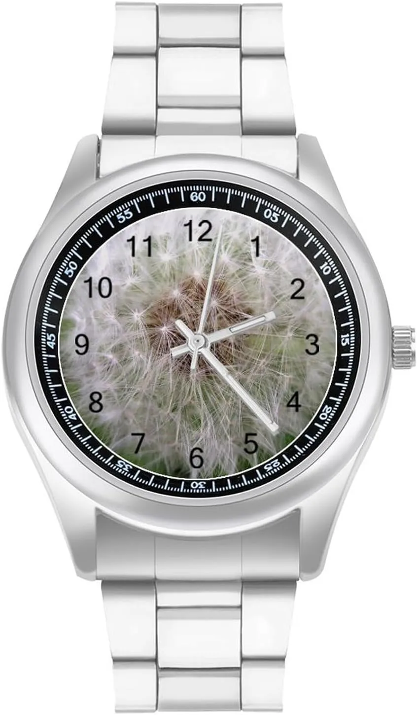 Dandelion Stainless Steel Strap Simple Business Watches for Men Easy Reader Work Casual Watch