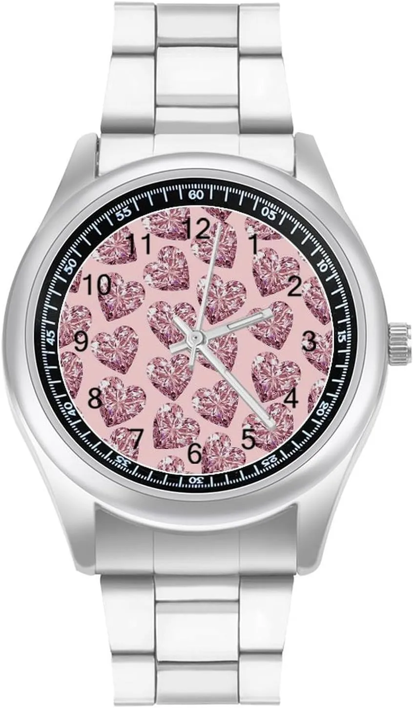 Diamond Stainless Steel Strap Business Watches for Men Easy Reader Work Casual Watch