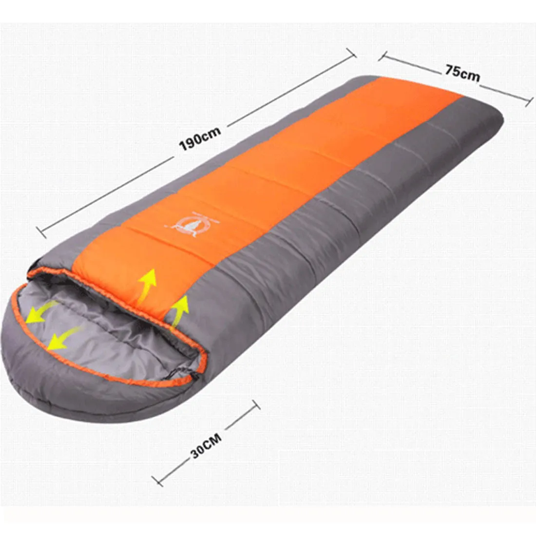 Double Camping Envelope Twin Sleeping Bag Thermal Tent Hiking Winter 0° C - orange