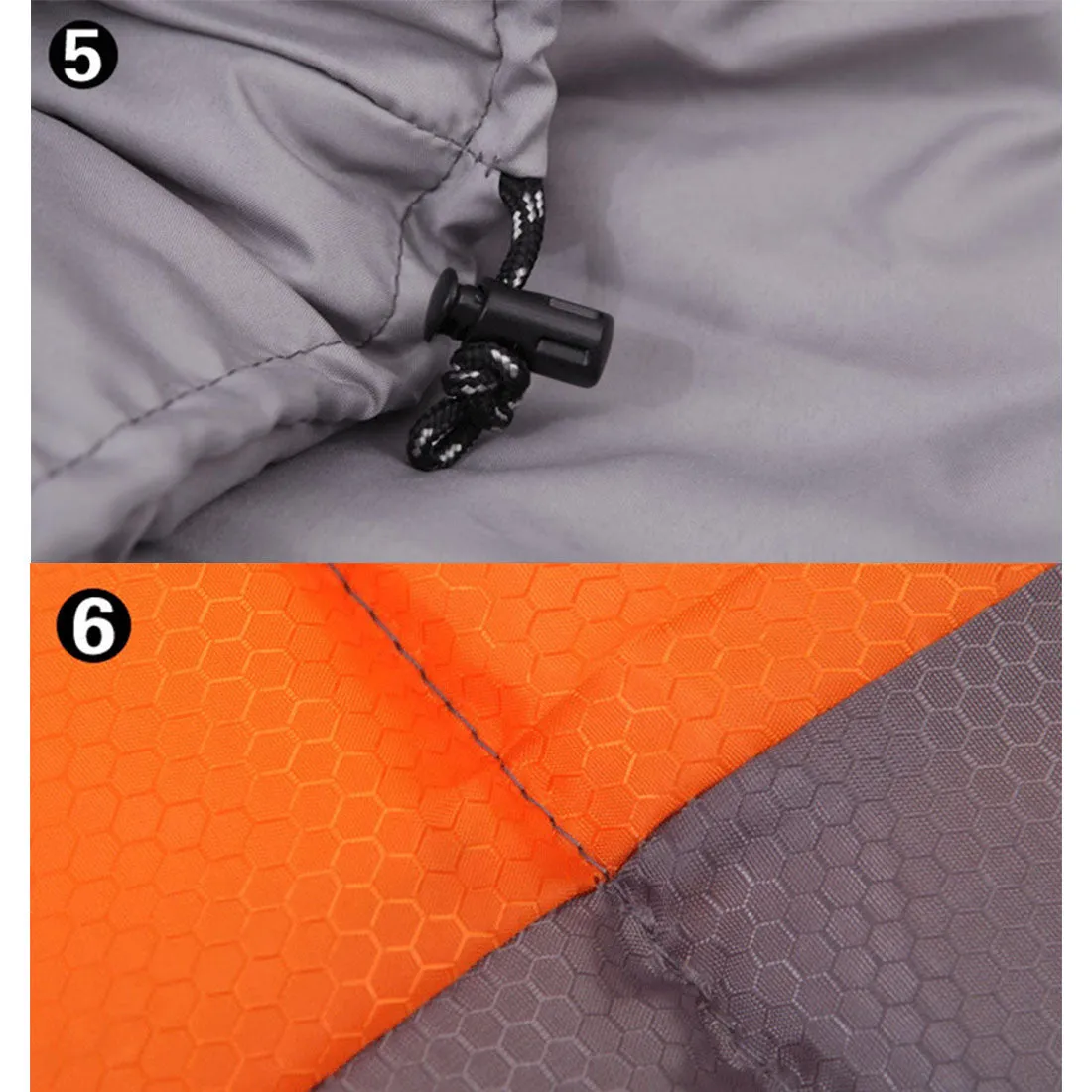 Double Camping Envelope Twin Sleeping Bag Thermal Tent Hiking Winter 0° C - orange