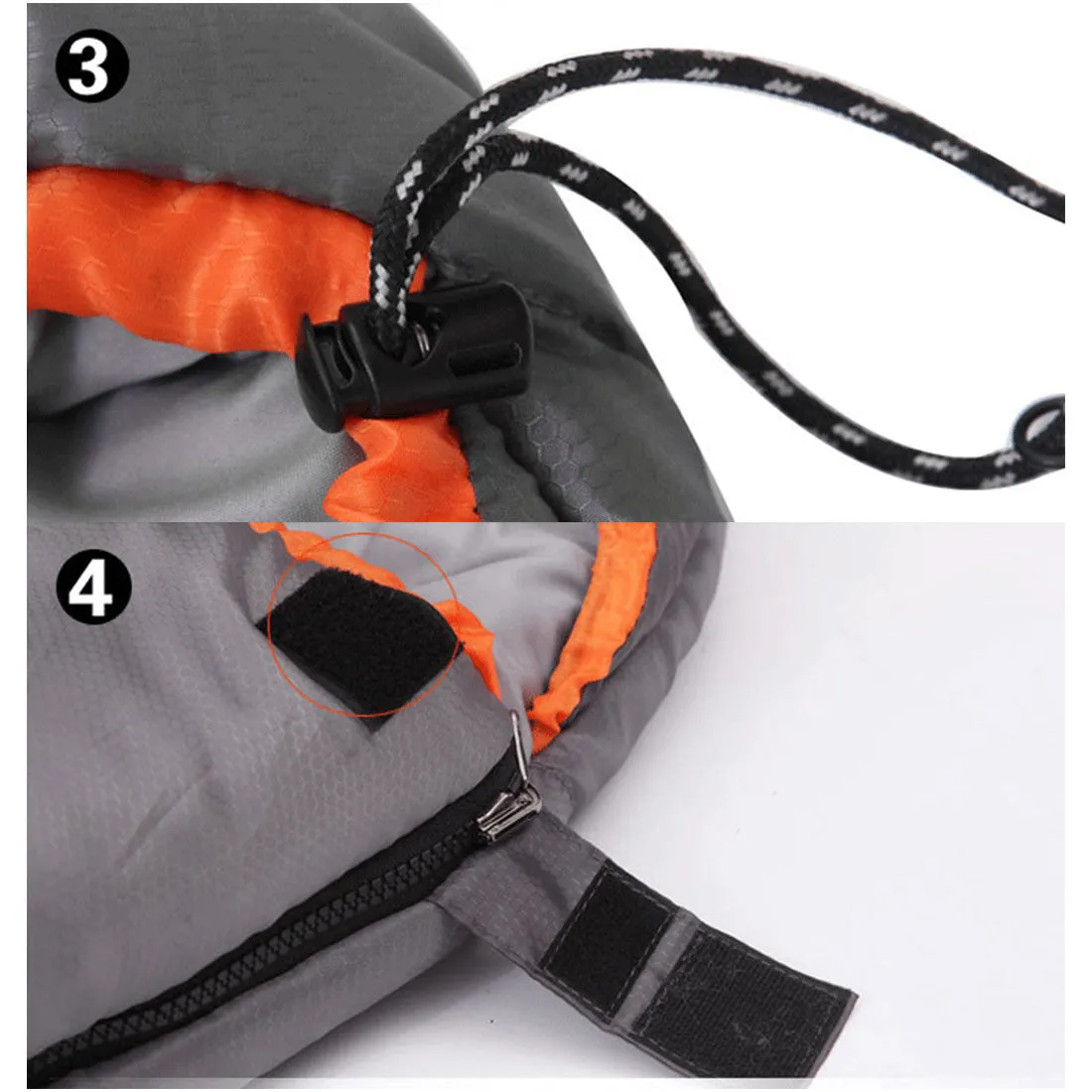 Double Camping Envelope Twin Sleeping Bag Thermal Tent Hiking Winter 0° C - orange
