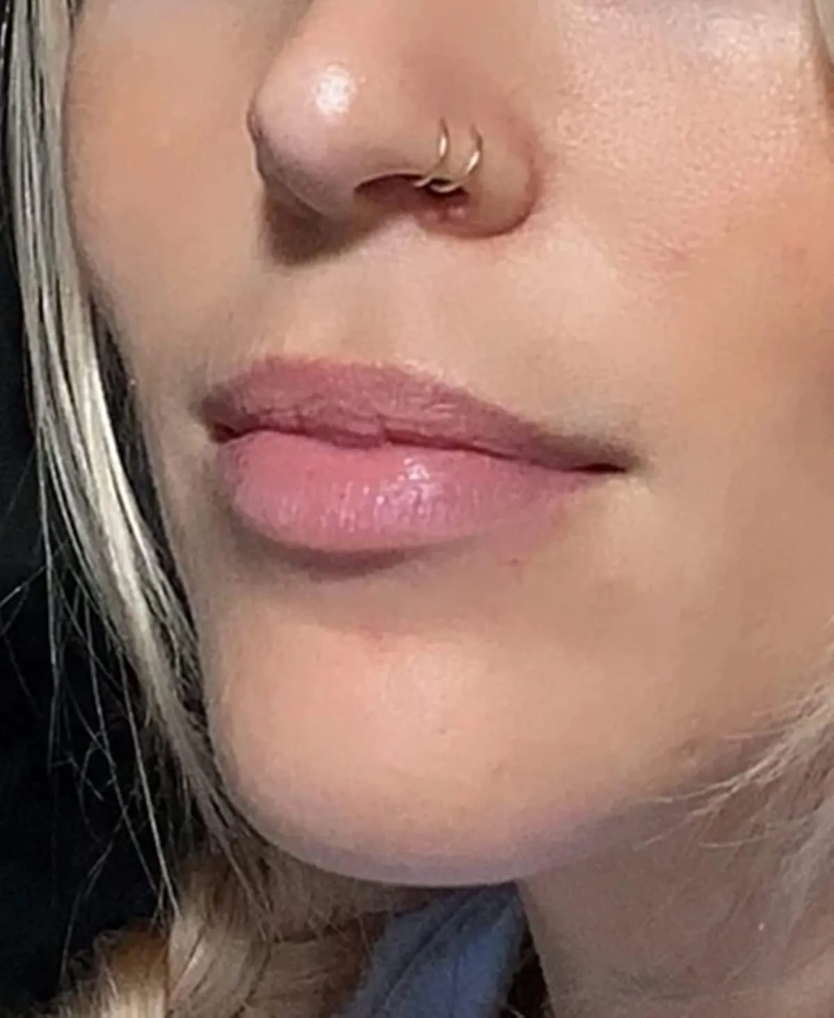 Double Nose Ring for Single Piercing 20g Nose Rings Hoops 6mm 8mm 10mm Surgical Steel Nose Hoop Silver/Gold/Rose Gold/Black/Rainbow