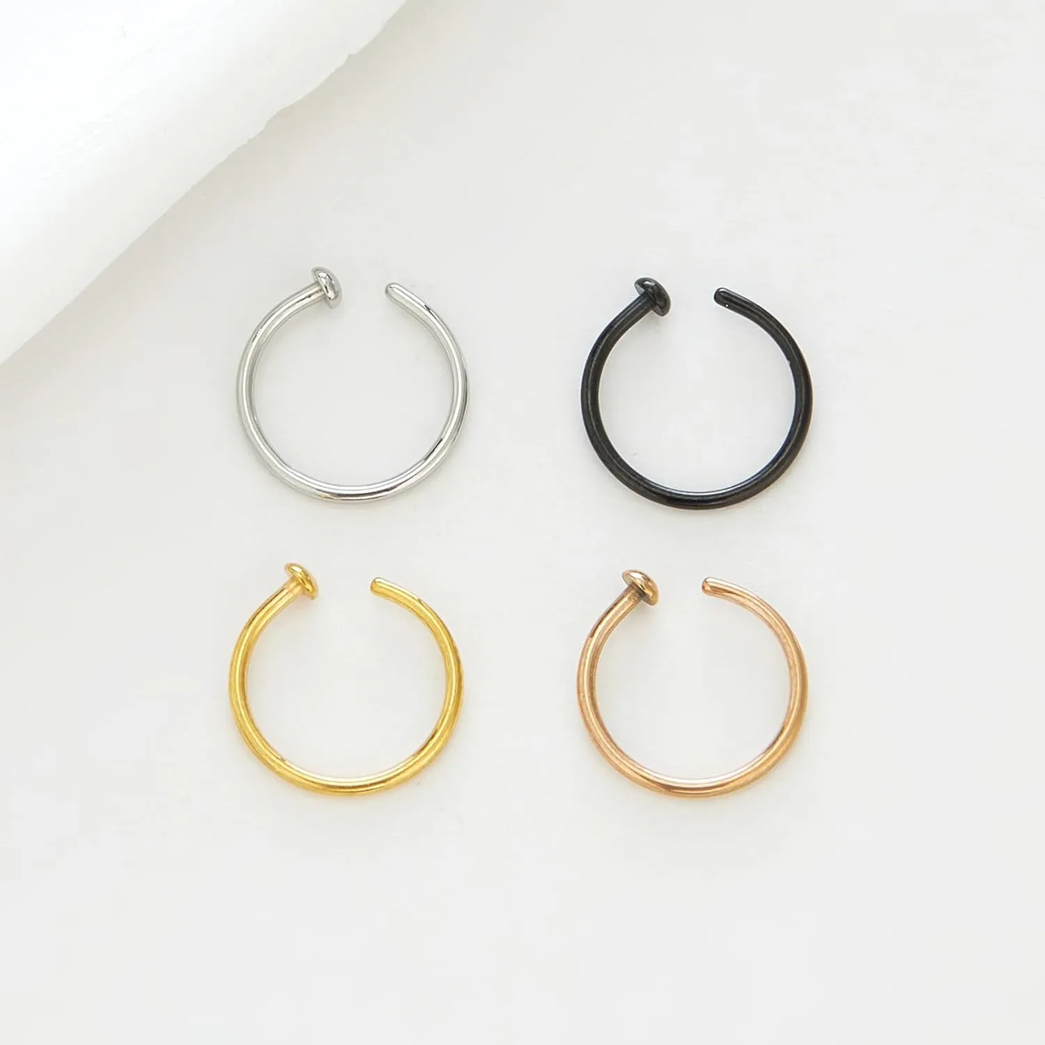 Double Nose Ring for Single Piercing, Twist Nose Ring Hoop For Women, Nostril Piercing Jewelry