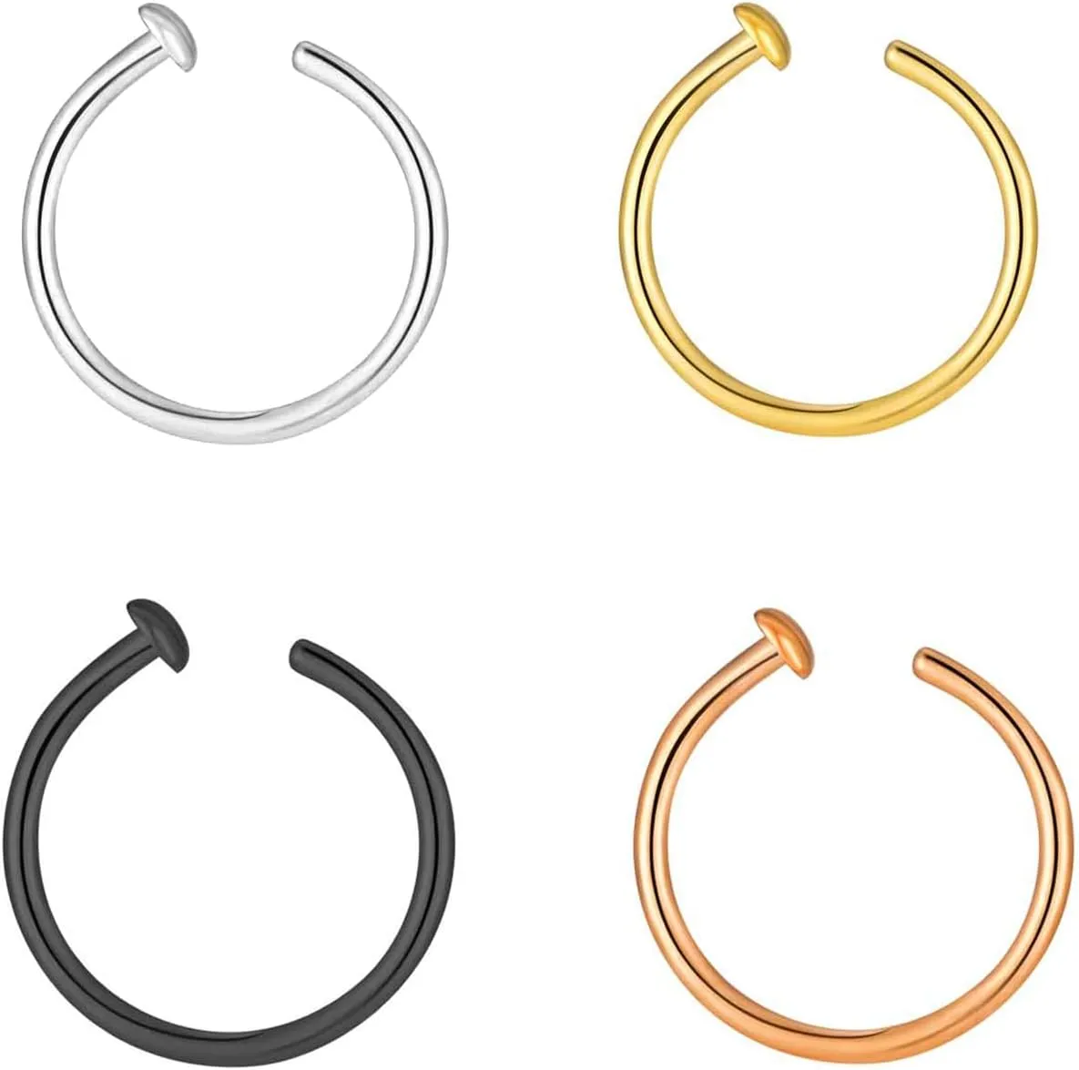 Double Nose Ring for Single Piercing, Twist Nose Ring Hoop For Women, Nostril Piercing Jewelry