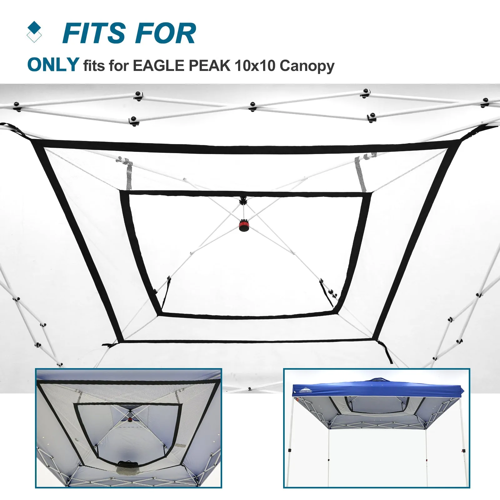 Versatile Universal Hanging Shelf for 10x10 Pop-Up Canopy Tents - Mesh Gear Loft Organizer Compatible with Most Instant Canopies