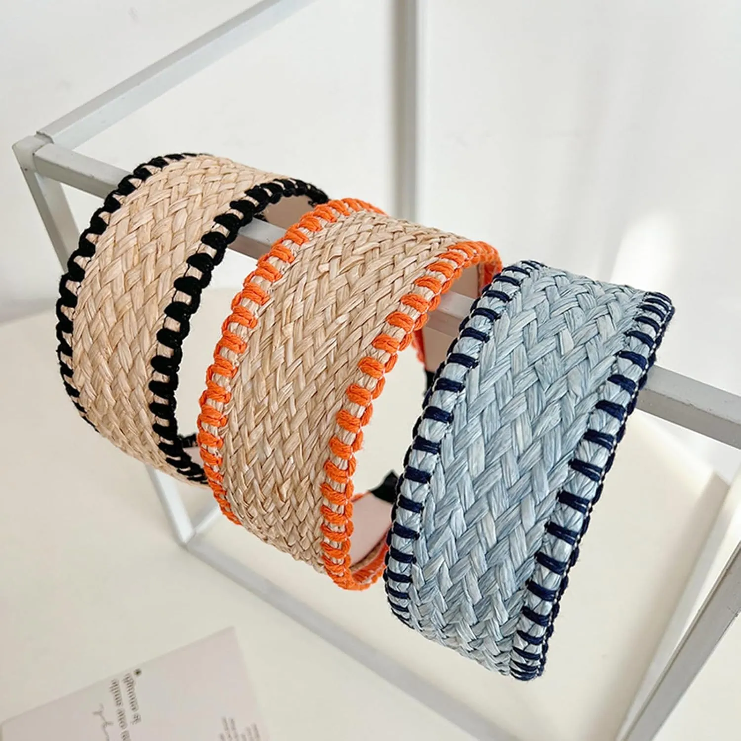 Elegant Wide Hair Bands Photo Booth s Wide Headband Headpiece Garland Knotted Headband for Music Festivals