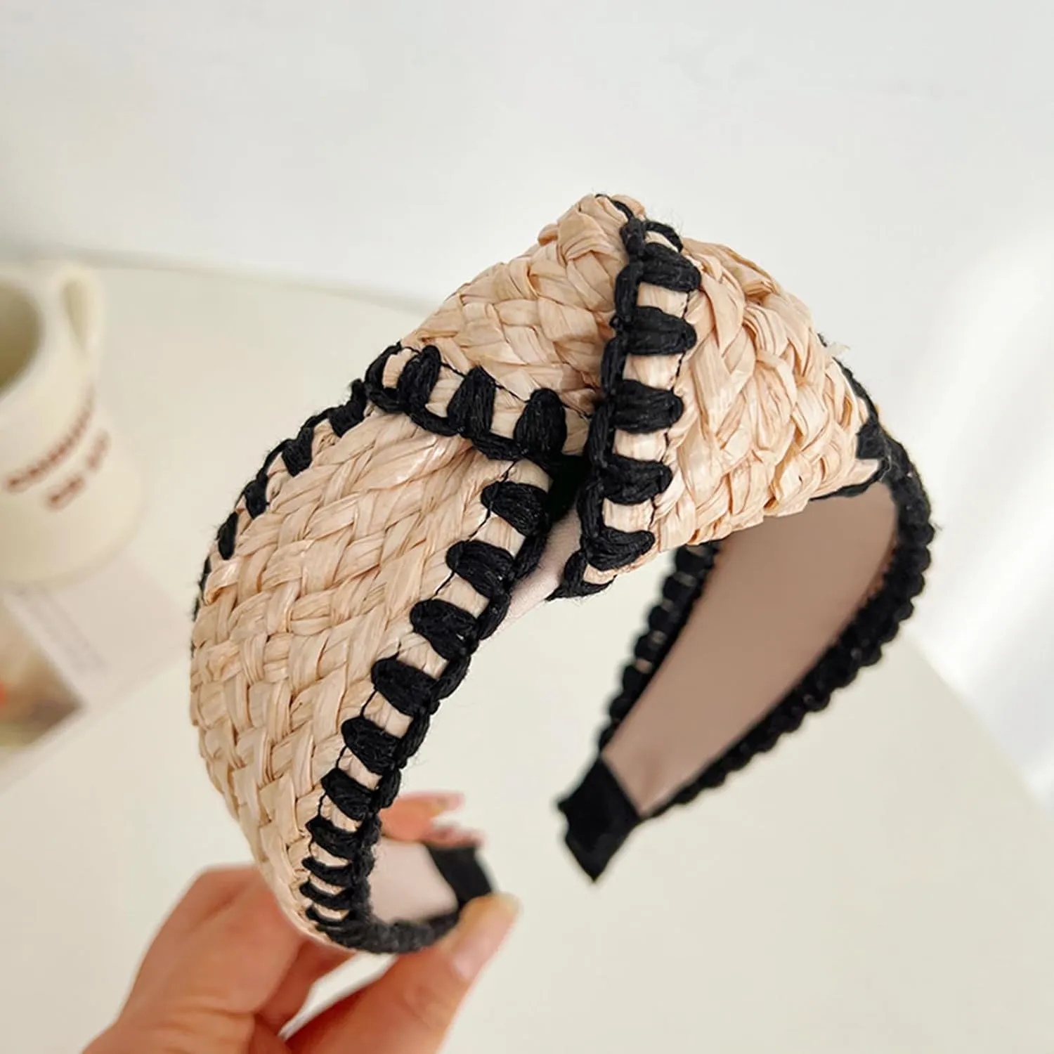 Elegant Wide Hair Bands Photo Booth s Wide Headband Headpiece Garland Knotted Headband for Music Festivals