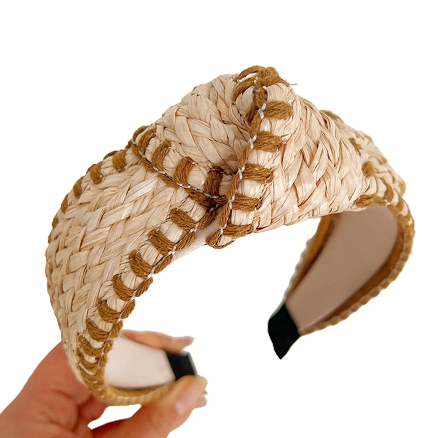 Elegant Wide Hair Bands Photo Booth s Wide Headband Headpiece Garland Knotted Headband for Music Festivals