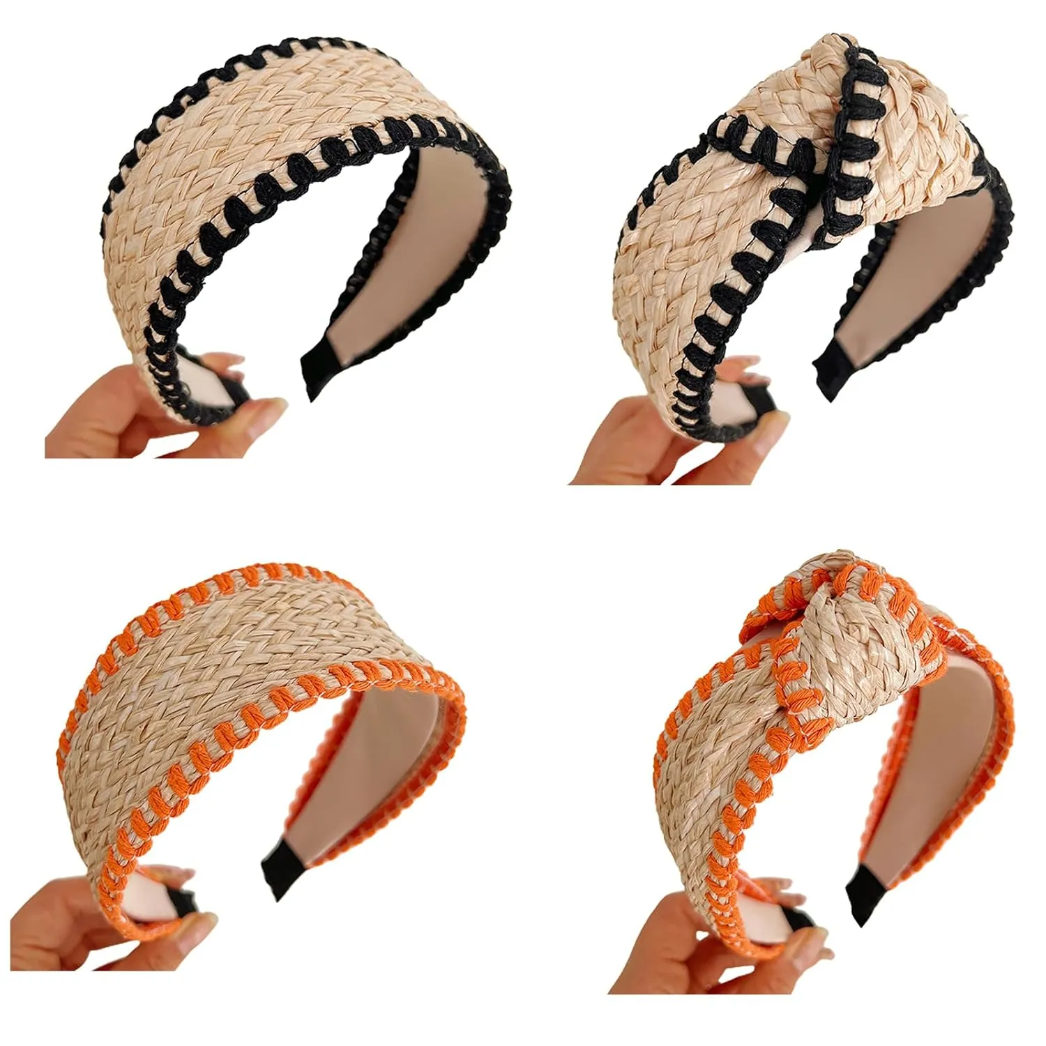 Elegant Wide Hair Bands Photo Booth s Wide Headband Headpiece Garland Knotted Headband for Music Festivals