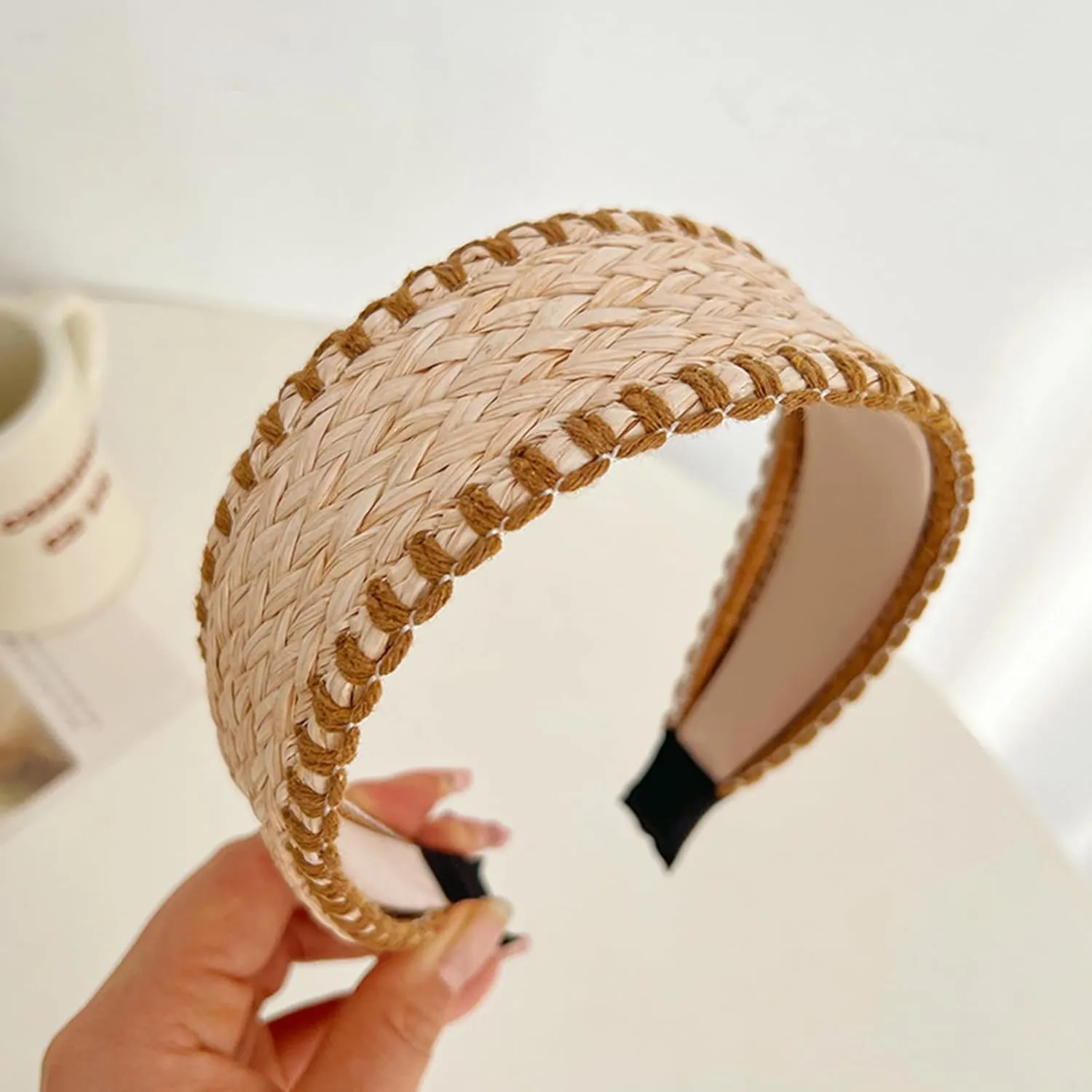 Elegant Wide Hair Bands Photo Booth s Wide Headband Headpiece Garland Knotted Headband for Music Festivals