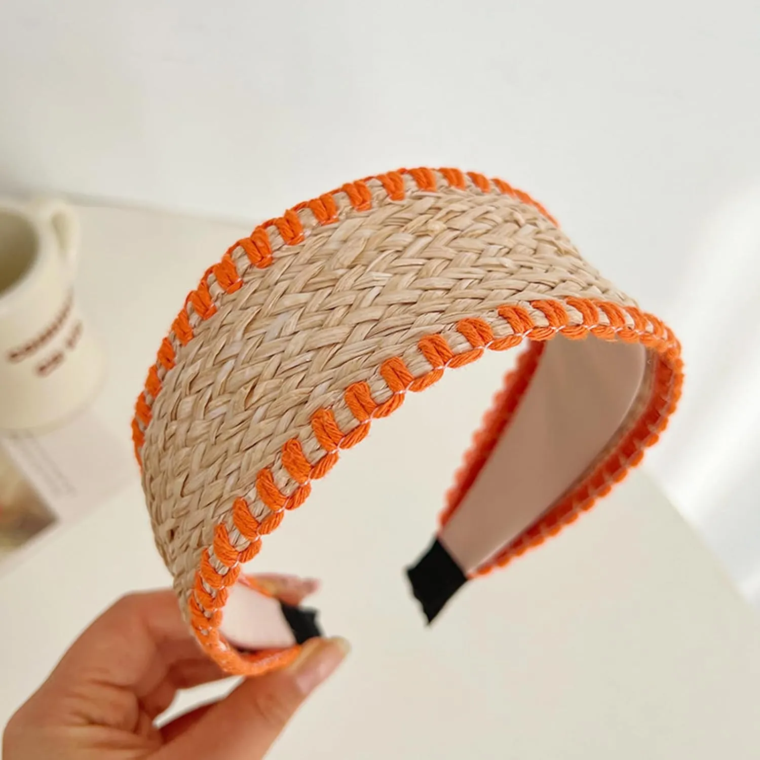 Elegant Wide Hair Bands Photo Booth s Wide Headband Headpiece Garland Knotted Headband for Music Festivals