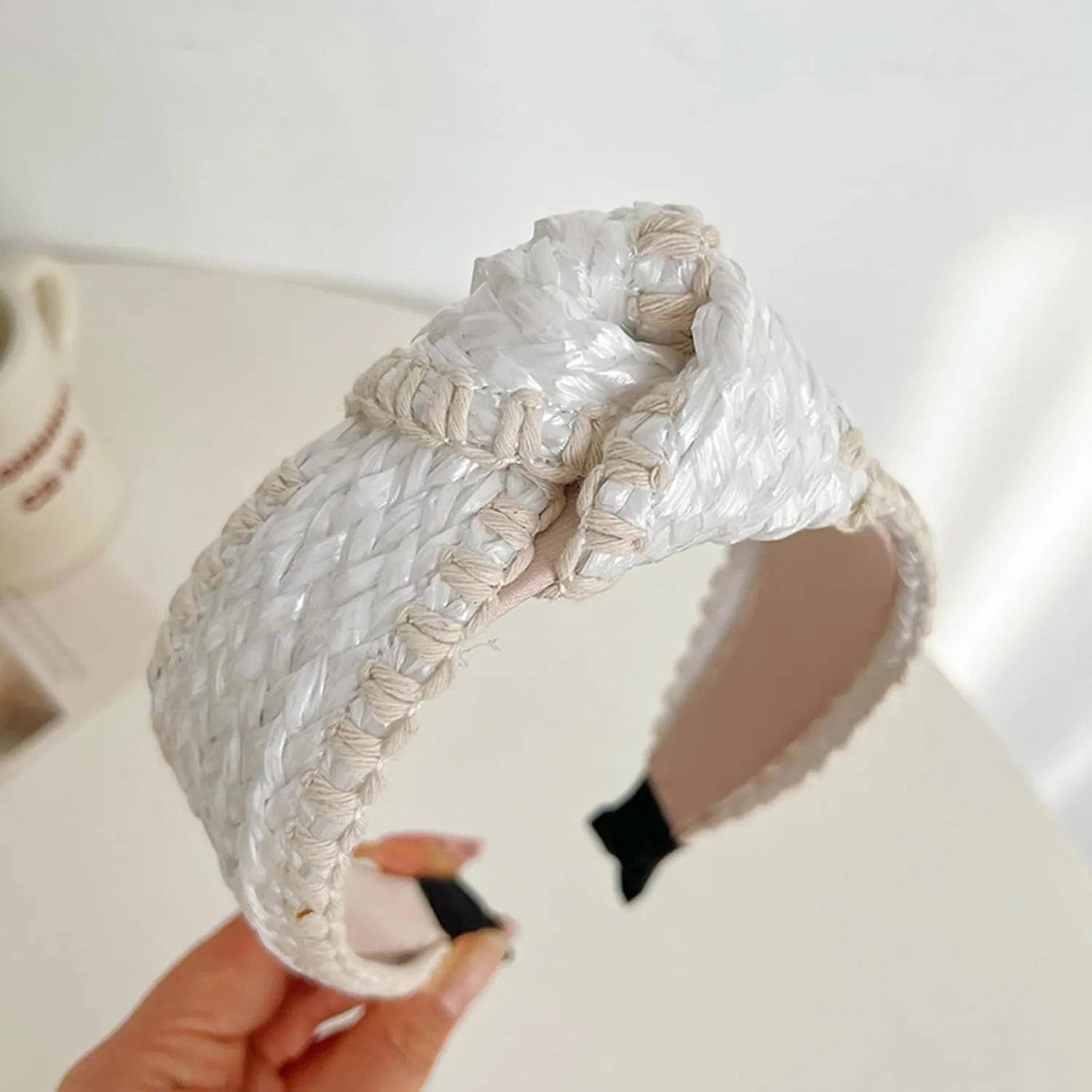 Elegant Wide Hair Bands Photo Booth s Wide Headband Headpiece Garland Knotted Headband for Music Festivals