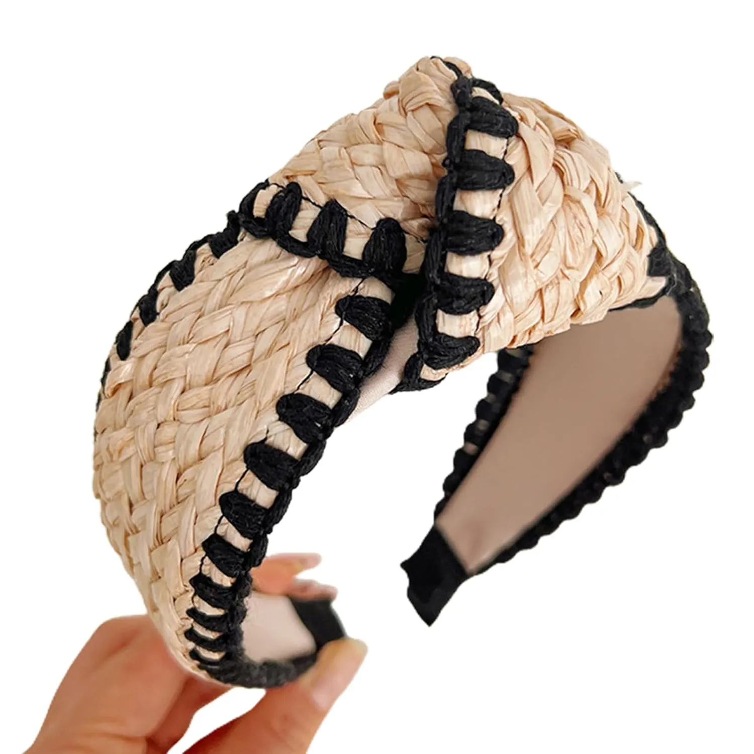 Elegant Wide Hair Bands Photo Booth s Wide Headband Headpiece Garland Knotted Headband for Music Festivals