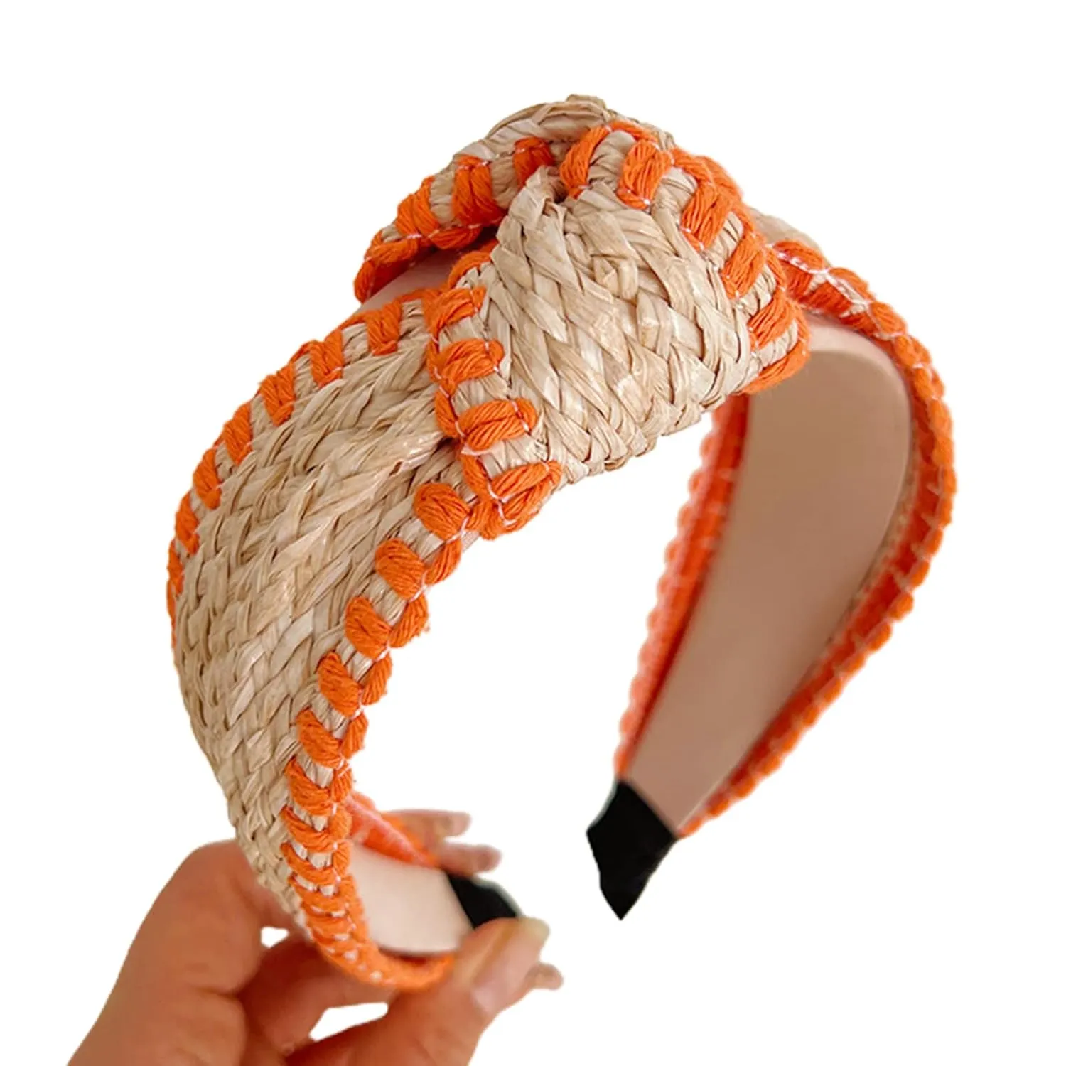 Elegant Wide Hair Bands Photo Booth s Wide Headband Headpiece Garland Knotted Headband for Music Festivals