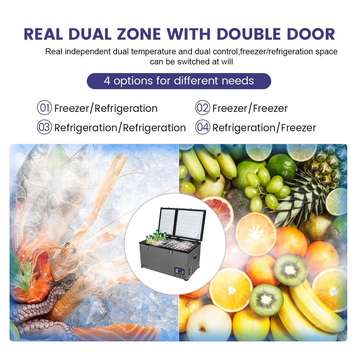 F39 Portable Freezer, 80L Compressor Cooler