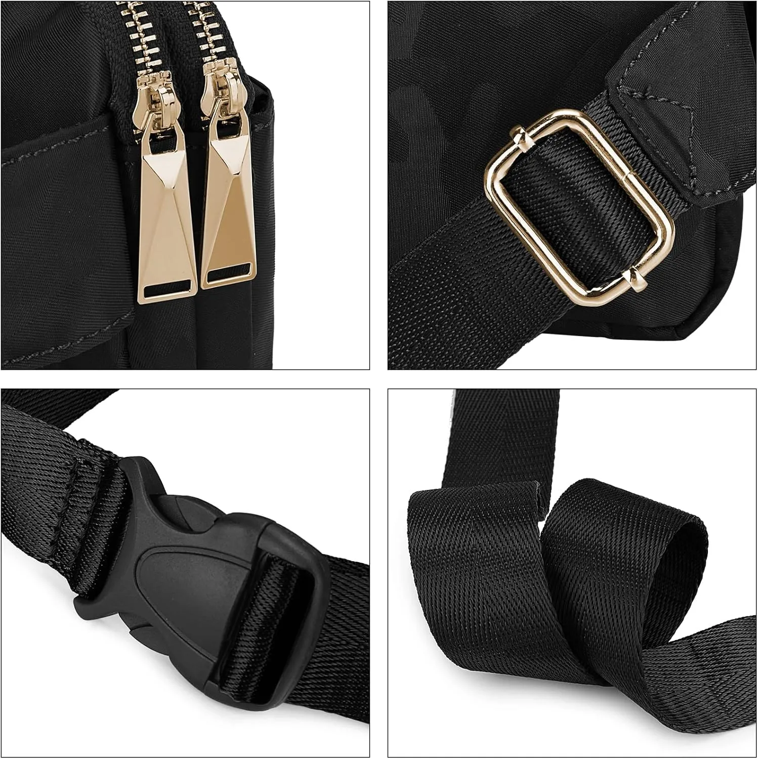 Fanny Packs for Women Crossbody Belt Bag Quilted Vegan Leather Fashion Mini Waist Bag Everywhere Travel Hiking Running Adjustable Strap