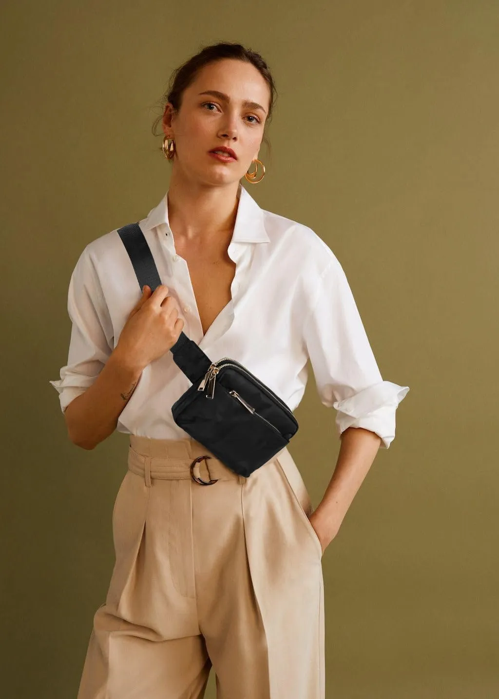 Fanny Packs for Women Crossbody Belt Bag Quilted Vegan Leather Fashion Mini Waist Bag Everywhere Travel Hiking Running Adjustable Strap