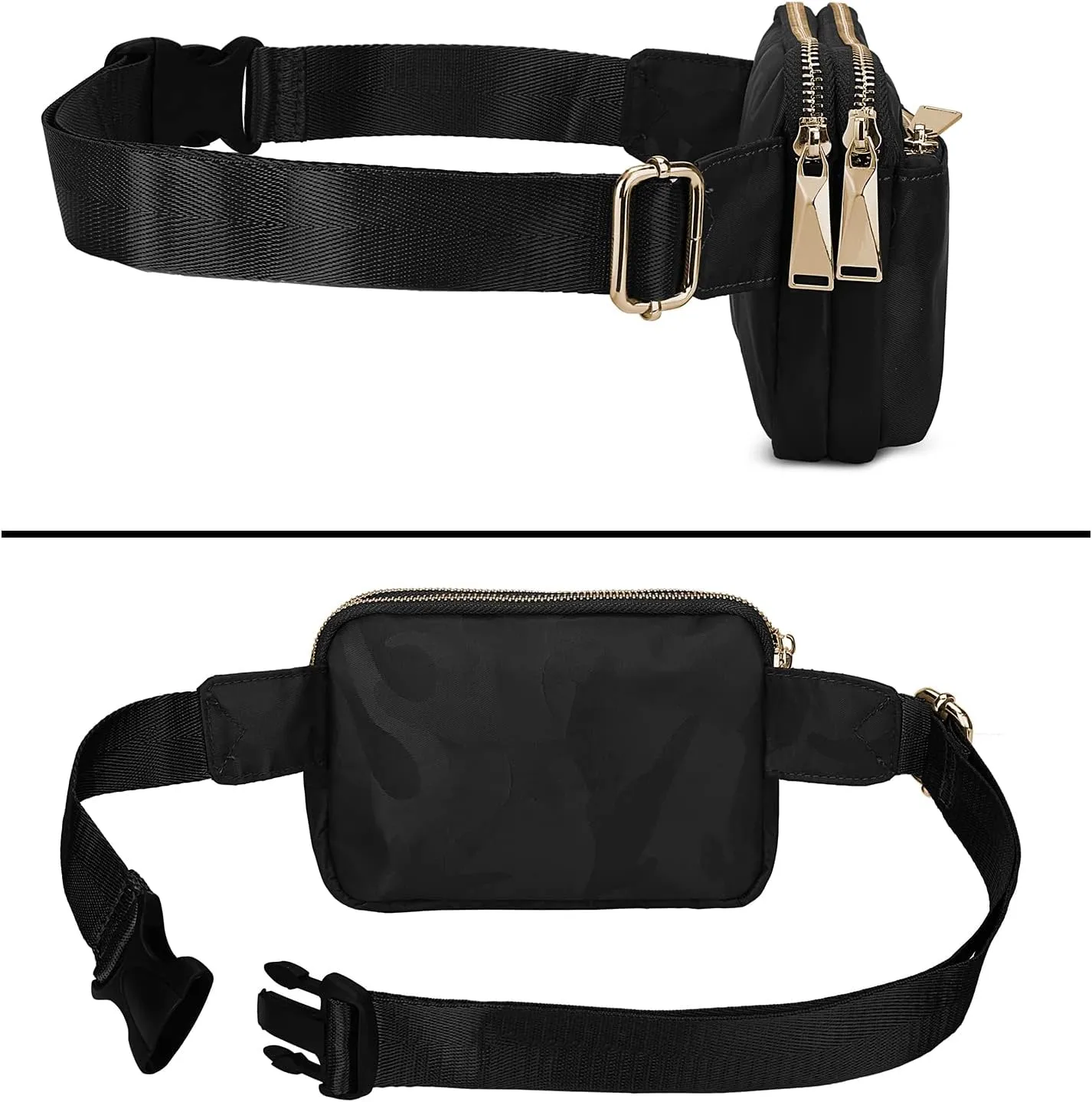 Fanny Packs for Women Crossbody Belt Bag Quilted Vegan Leather Fashion Mini Waist Bag Everywhere Travel Hiking Running Adjustable Strap