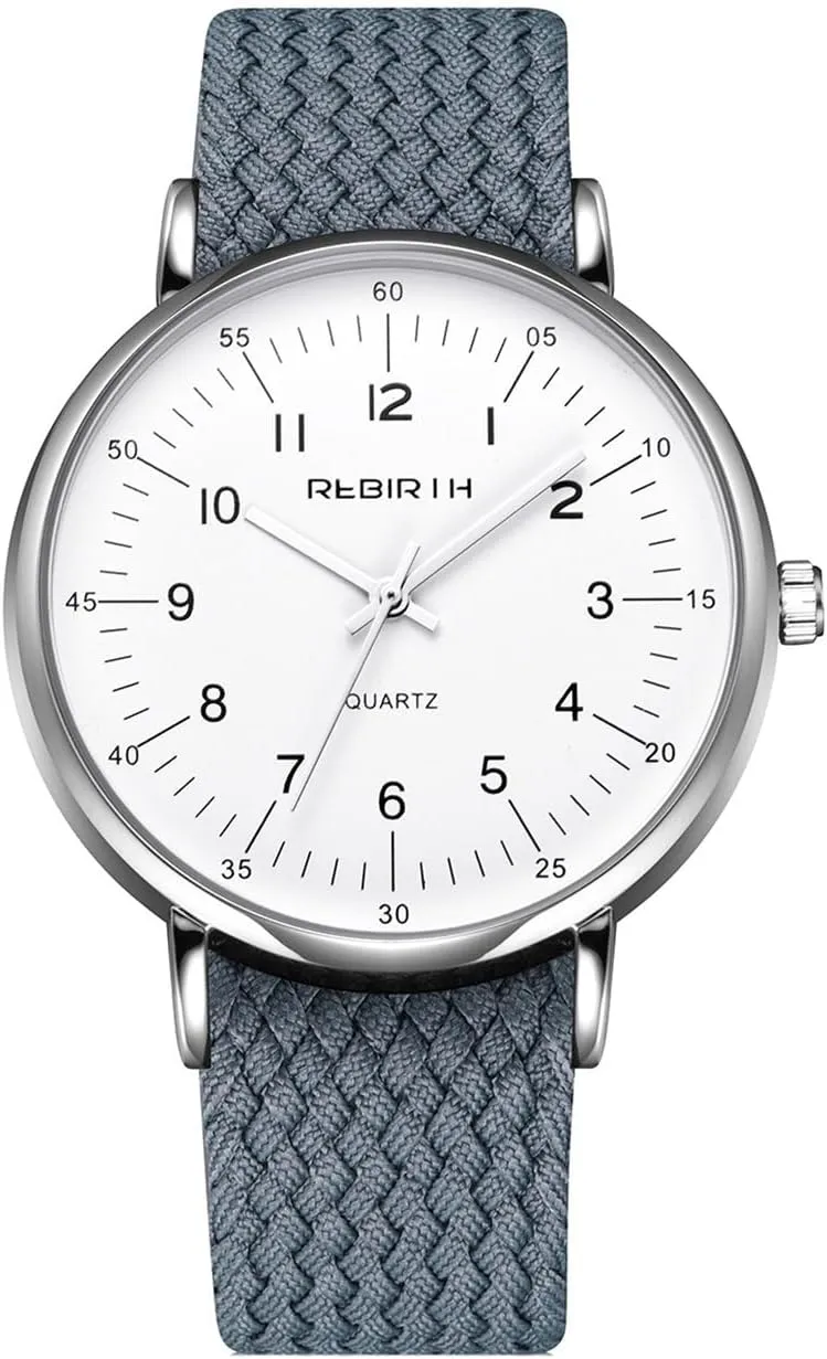 Fashion Men's Simple Watch Nylon Strap Waterproof Outdoor Sports Easy to Read Watches Big Dial