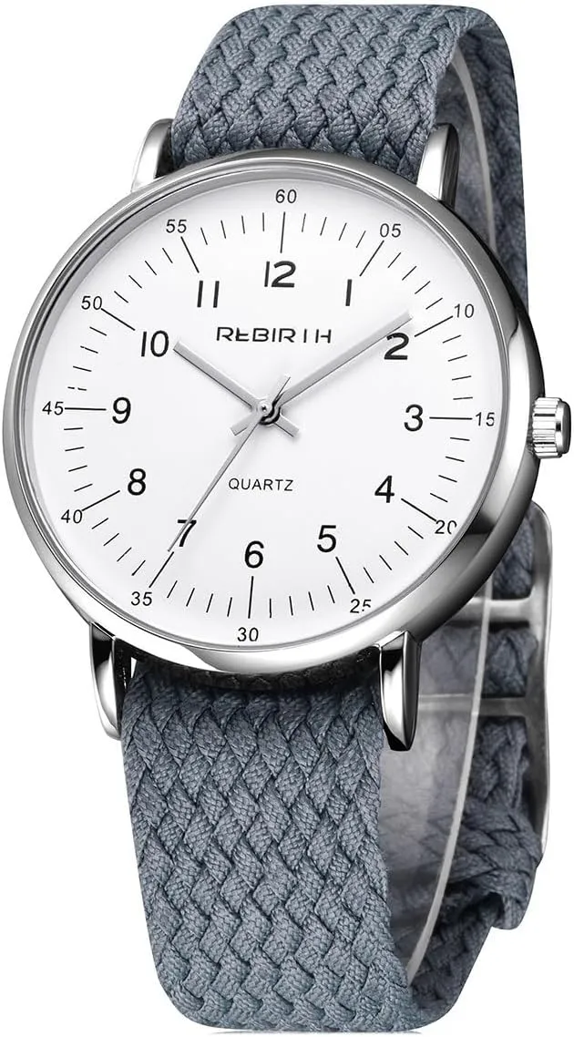 Fashion Men's Simple Watch Nylon Strap Waterproof Outdoor Sports Easy to Read Watches Big Dial