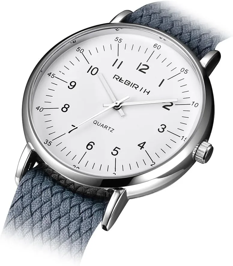 Fashion Men's Simple Watch Nylon Strap Waterproof Outdoor Sports Easy to Read Watches Big Dial