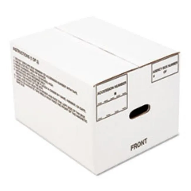 FIBERBOARD STORAGE BOX, 12 X 14-3-4" X 9-1-2", WHITE, 25ct. (1 per pack)