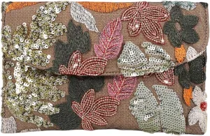 Floral Clutch Purses for Women,Small Summer Embroidery Sequin Evening Bag for Formal Party Wedding