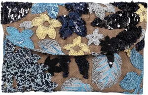 Floral Clutch Purses for Women,Small Summer Embroidery Sequin Evening Bag for Formal Party Wedding