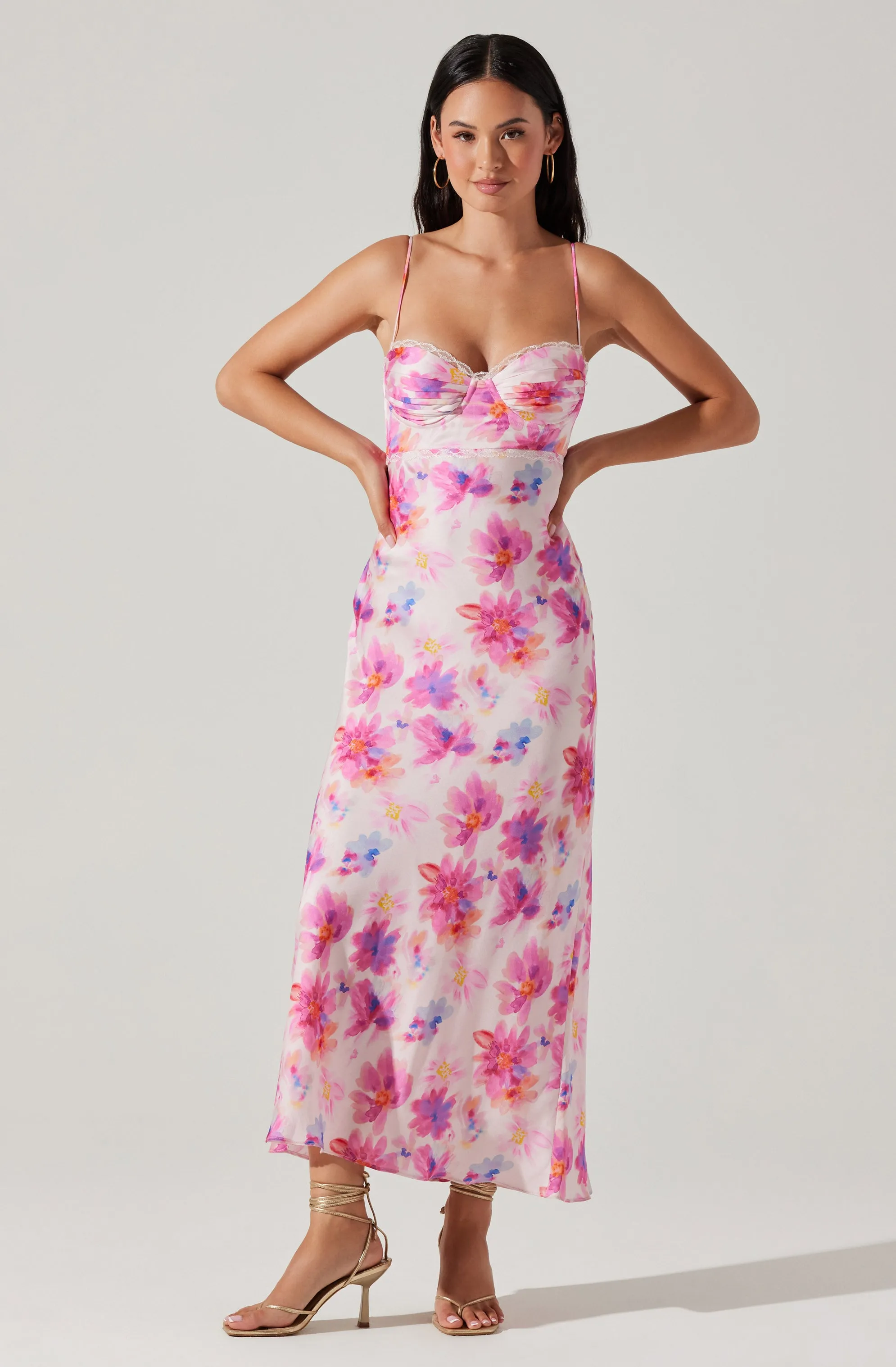 Florianne Floral Satin Maxi Dress