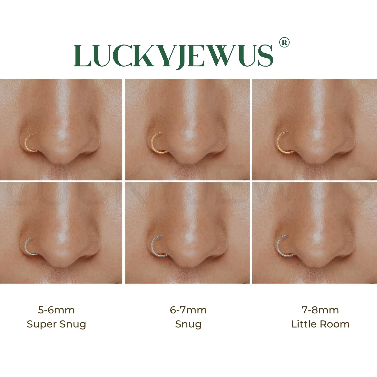 Gold Silver Small thin nose ring hoop 20G 20 22 gauge stud nostril piercing jewelry for Women, 14k Gold filled or 925 sterling silver nose hoop (14k Gold-Filled, 5-6mm / 24 gauge)