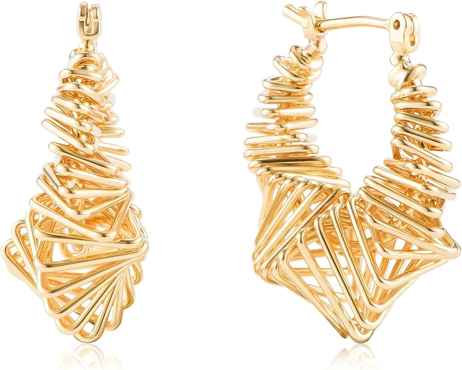 Gold Twisted Hoop Earrings for Women 14K Gold Copper Gold Twist Earrings Hoops