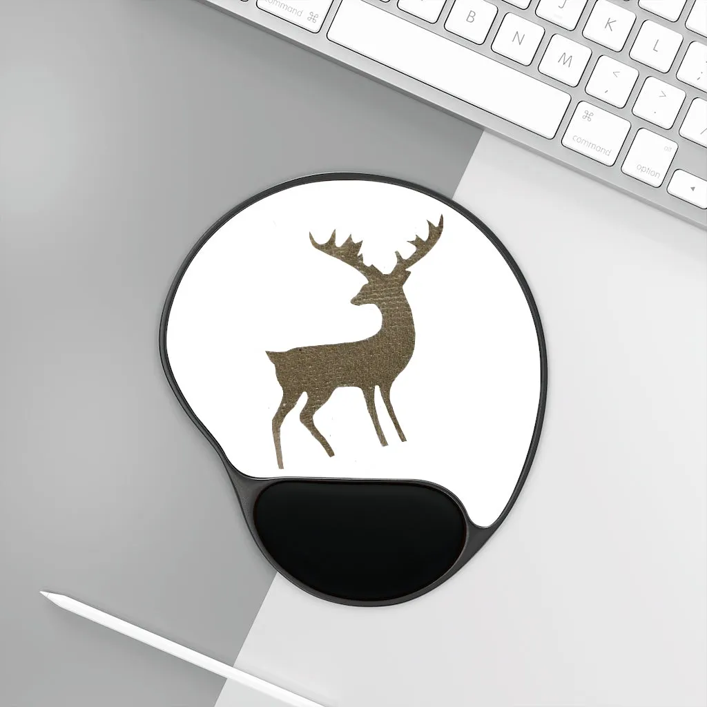 Golden Deer Mouse Pad With Wrist Rest