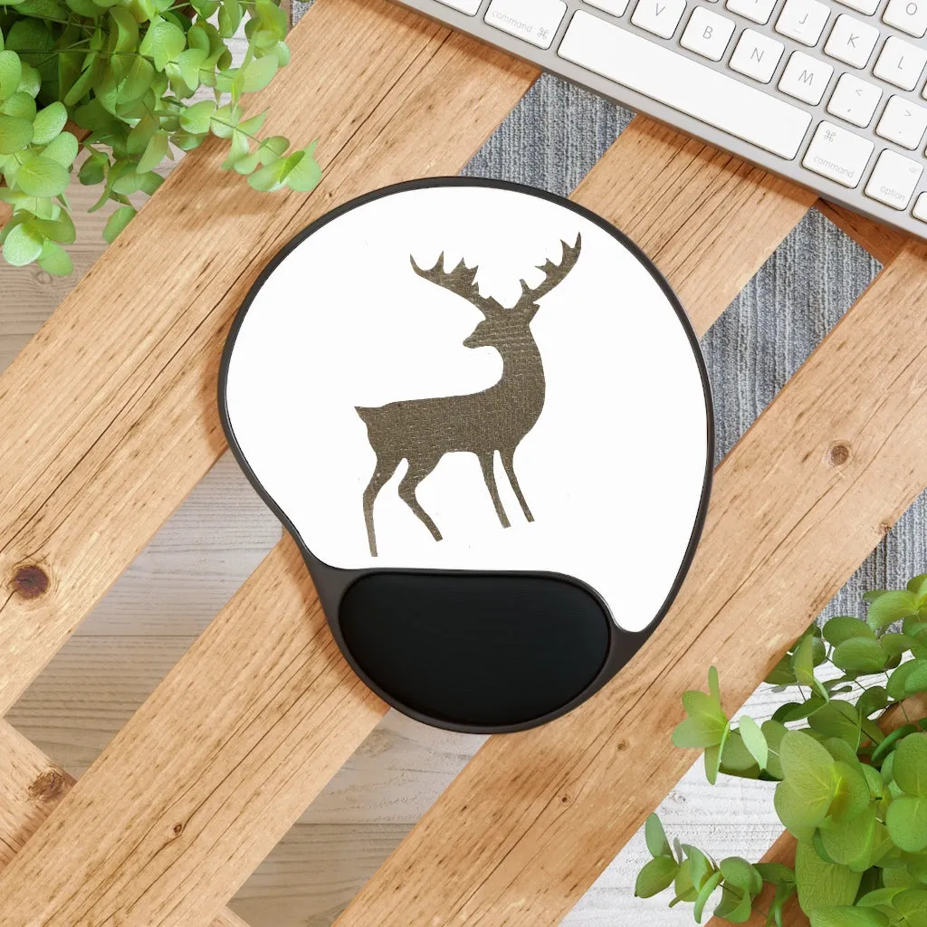 Golden Deer Mouse Pad With Wrist Rest