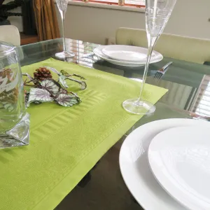 Green Cotton Jacquard Table Runner