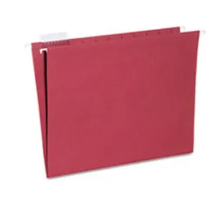 HANGING FILE FOLDER, LETTER SIZE, 1-5 CUT TOP TABS, RED, 25-BOX.  (5 per pack)