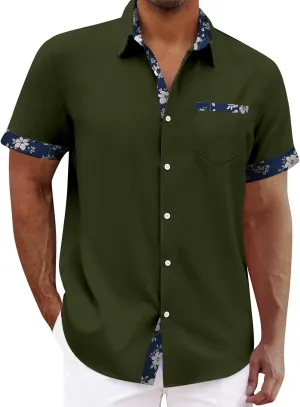 Hawaiian Shirts for Men Short Sleeve Casual Button Down Shirt Summer Beach Beach Tropical Casual Shirts