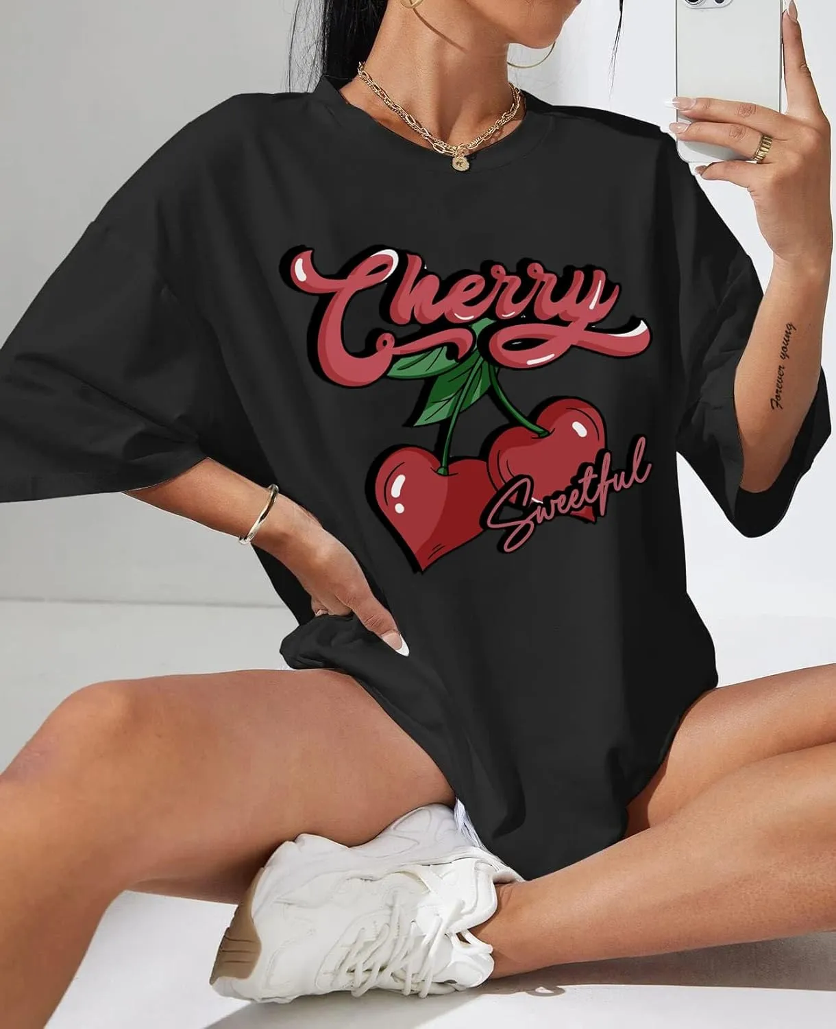 Hilinker Women's Oversized T Shirt Graphic Tees Short Sleeve Shirts Summer Casual Loose Tops