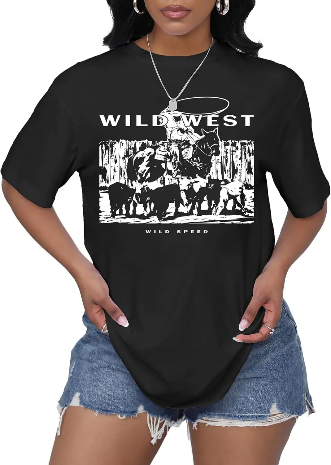 Hilinker Women's Oversized T Shirt Graphic Tees Short Sleeve Shirts Summer Casual Loose Tops