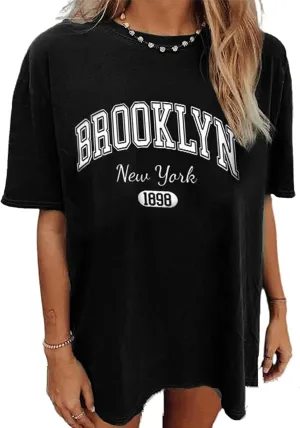 Hilinker Women's Oversized T Shirt Graphic Tees Short Sleeve Shirts Summer Casual Loose Tops