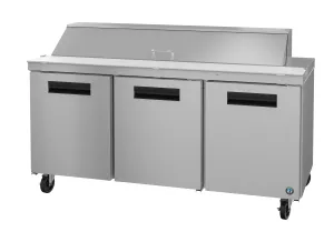 Hoshizaki SR72A-18 72" 3 Door Stainless Steel Refrigerated Sandwich Prep Table