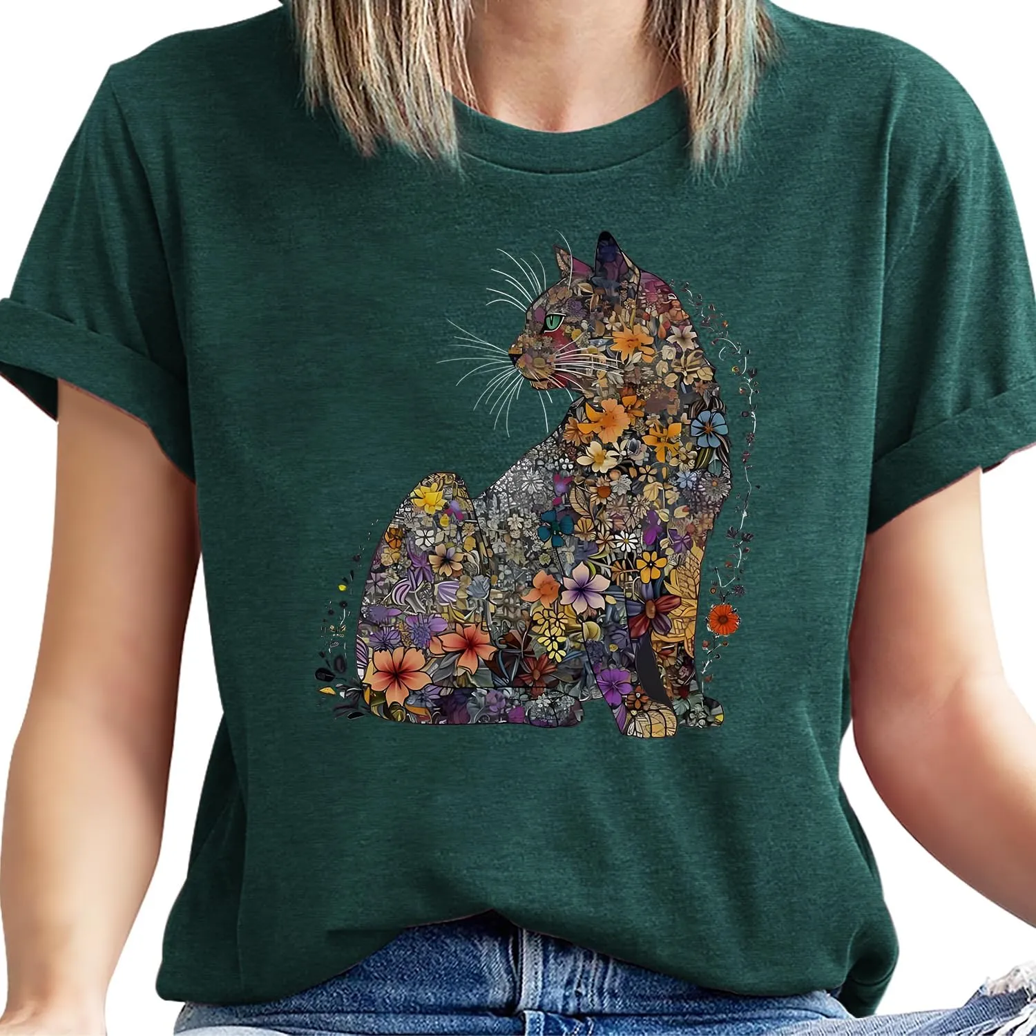Hummingbird Shirt for Women Funny Women's Flower Graphic Tees Cute Bird Lover Short Sleeve Shirts 