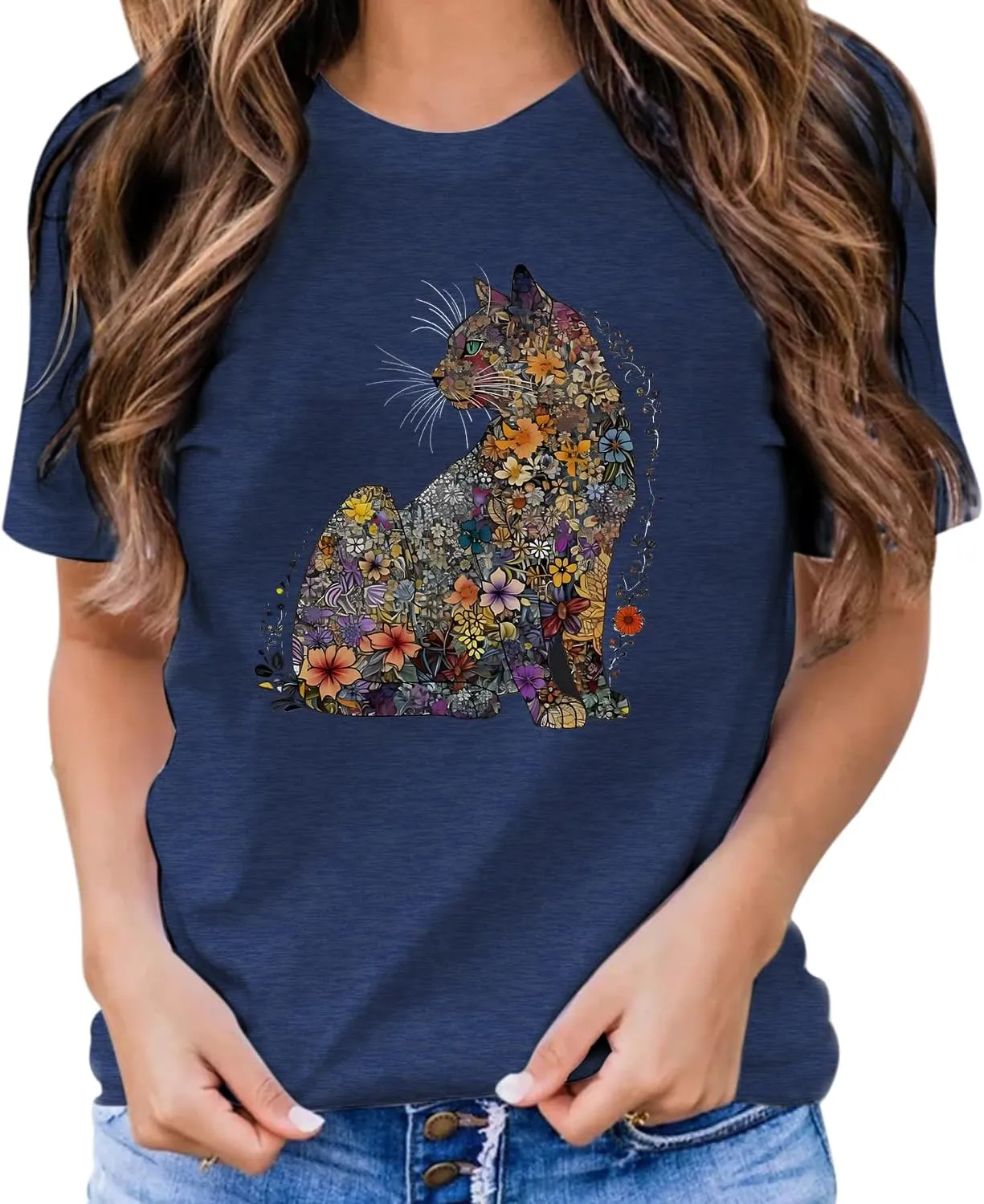 Hummingbird Shirt for Women Funny Women's Flower Graphic Tees Cute Bird Lover Short Sleeve Shirts 